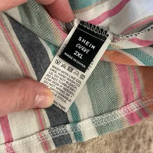 SHEIN Striped‎ Button Front Summer Women’s 2XL thumbnail 7