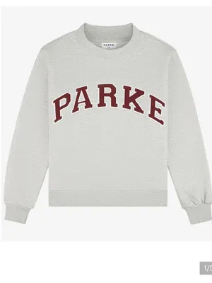 Parke Fleece Mockneck Sweatshirt with Crimson Logo thumbnail 2