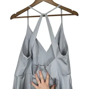 Azazie Size 16 NEW Davis Bridesmaid Dress Silver Pebble Formal Evening‎ Gown thumbnail 12