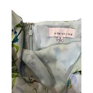 Adelyn Rae ruffle floral midi open back sky blue‎ dress sz M thumbnail 5