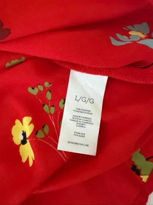 CAbi Midi Dress Afternoon Floral Fit & Flare Puff Sleeve Pockets Size L thumbnail 7