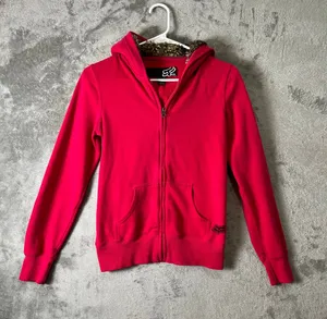 Fox Racing Y2K Pink Zip Hoodie Moto Girl Racing Graphic Back 2000s Fur Small‎ thumbnail 1