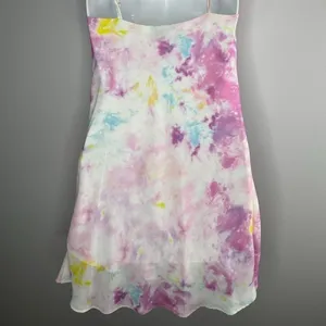 Revolve RESA Teenie Mini Dress Cotton Candy Tie Dye‎ XS Cowl Neck Tie Straps NEW thumbnail 9