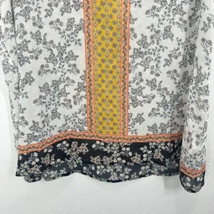Garnet Hill Size 16 100% Silk Floral Tank Sleeveless Shirt White Yellow Feminine thumbnail 6