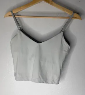 Lululemon Align Tank Top Light Grey Nulu Cropped Yoga Camisole Size 6 LW1EZJS thumbnail 1
