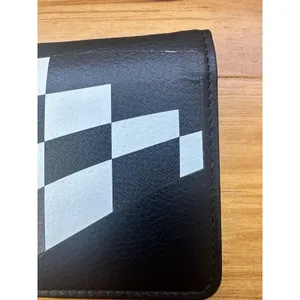 Checkered Black & White Design‎ Leather Checkbook Cover thumbnail 7
