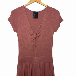 Anthropologie Dolan Knotted Taya Dress M Mauve Pink Twist Front Fit Flare‎ Chic thumbnail 4
