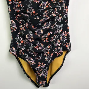 Moontide |Floral One Piece Ruched Twist Front sz 10 thumbnail 3