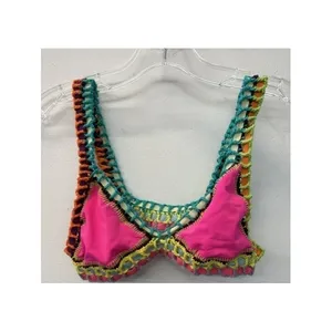 Ferrarini by PilyQ Pink Crochet Trim Bikini‎ Set Two Piece Swimsuit One Size thumbnail 2