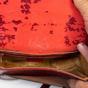 Ann Taylor Vintage Burgundy Leather‎ Saddle Bag Crossbody Made in Italy Classic thumbnail 6