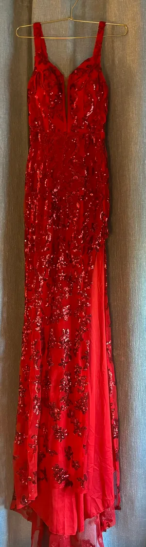 Red Sparkle Formal Maxi Dress Size 0 thumbnail 1