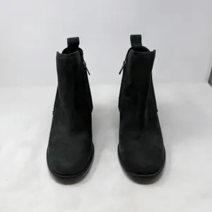 [UGG] Black Pixley Suede Leather Chunky Block Heel Round Toe Ankle Boots Sz 9.5 thumbnail 6