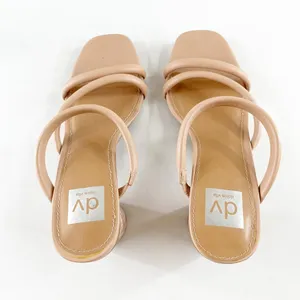 Dolce Vita Strappy Square Toe Myla Block Heel Sandals Tan Beige 9.5 thumbnail 8