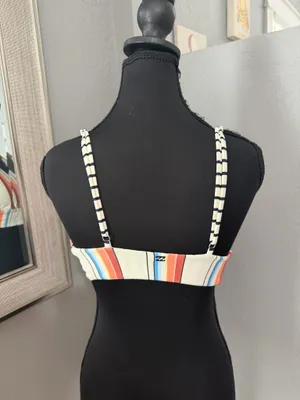 Billabong Hidden Sun Reversible Swim Bikini Top Surf Boho Size Small thumbnail 4