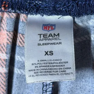 NFL Chicago Bears Plaid Pajama XS Orange‎ Blue Sleepwear Lounge thumbnail 8