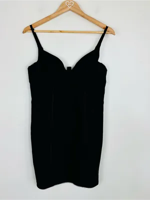 For love and lemons NWT Black Corset Seamed Bodycon Mini Dress. Size large. thumbnail 3