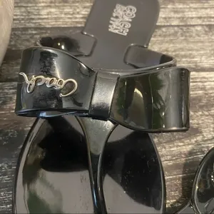 Coach Black Jelly Thong Flip Flop Sandal Summer Beach Pool Shoes 7 thumbnail 6