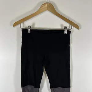 Alo yoga goddess leggings black gray‎ womens S ribbed athletic dance thumbnail 3