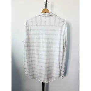 Frank & Eileen Tee Lab Eileen Button Down Shirt White Grey Stripe Cotton Small thumbnail 5