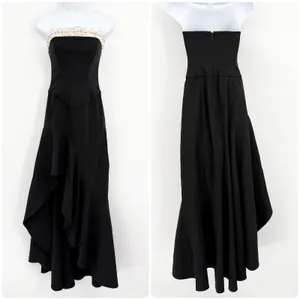 LPA Revolve Womens Giovanna Gown Black Strapless Ruffle High-Low Formal Dress XS thumbnail 3