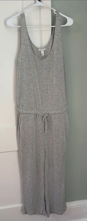 Daily Ritual Heather Gray Sleeveless Drawstring Jumpsuit Size Medium thumbnail 1