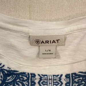 Ariat White and Blue Paisley Short Sleeve Tee thumbnail 2