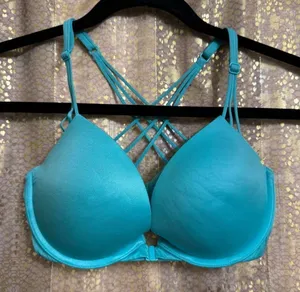 Victorias Secret Under Water Blue Front Clip Very Sexy Push Up Bra 32D thumbnail 1