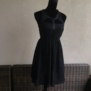 Lulu's YA Los‎ Angeles Silk Little Black Dress Caged Neck Cocktail NWT Small thumbnail 7