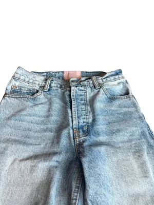 Revice High Waisted Straight Leg Jeans Distressed Light Wash Denim Size 25 Women thumbnail 2