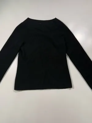 Avellini 100% Cashmere Black Crewneck Sweater Size Small thumbnail 2