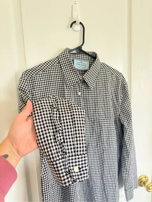 Prada Fall 2013 Gingham Black & White Shirt Dress thumbnail 4
