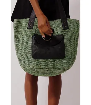 NWT Free People En Riva Raffia Tote One Size $168 thumbnail 2