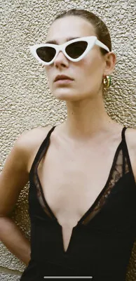 Zara Black Lace Bustier Slip Dress- Size Med thumbnail 3