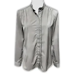 Banana Republic Olive Green Classic Embroidered Button Up Blouse Office Ready thumbnail 2
