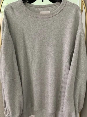 aerie Light Grey Crewneck Sweatshirt thumbnail 1