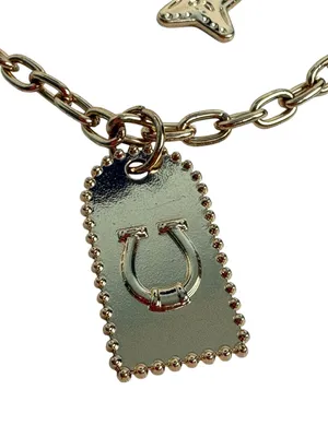 MAURICES Gold Horseshoe Double Layer Charm Necklace Western thumbnail 5