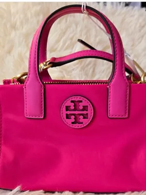 Tory Burch Hot Pink Mini Satchel with Logo Medallion thumbnail 1