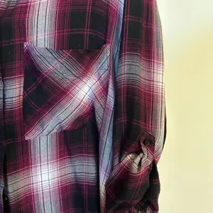 Express Button Front Plaid Flannel Shirt thumbnail 4