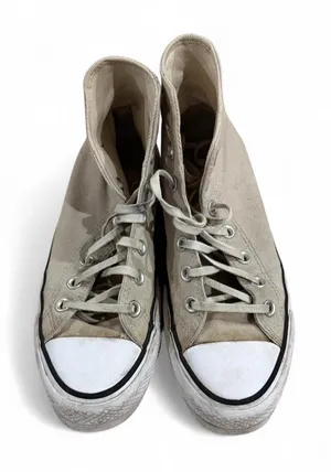 Converse Beige Platform High-Top Sneakers 🐻 thumbnail 1