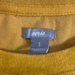 Aerie Women's Mustard Crewneck Velour Sweater thumbnail 2