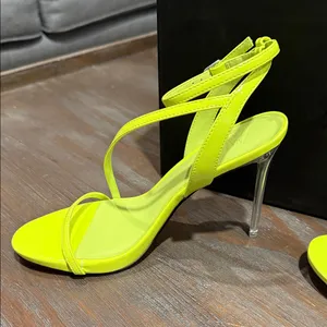 New AAJ‎ by Adminah Neon Green Strappy Stiletto Sandals – Size 7 thumbnail 5