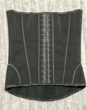 Black Waist Trainer Corset with Front Hook-and-Eye Closure — Size S thumbnail 1