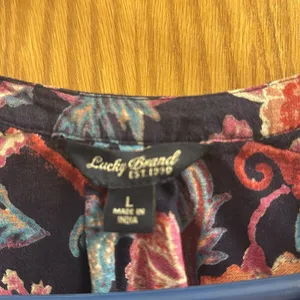 Lucky brand long sleeve floral shirt size large thumbnail 3