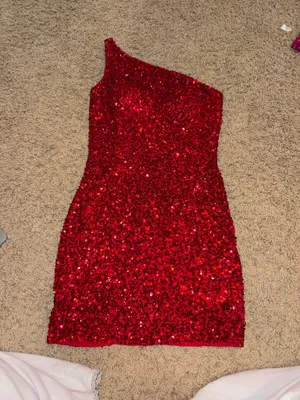 Amarra Red Sequin Dress Size 6 thumbnail 3