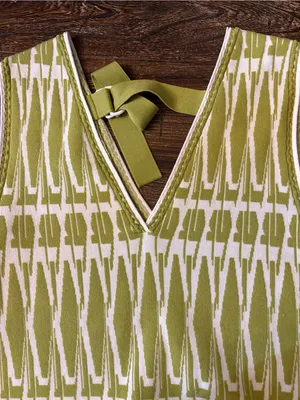 Diane von Furstenberg Reilly Dress Womens S Chartreuse Fringe Geometric thumbnail 8