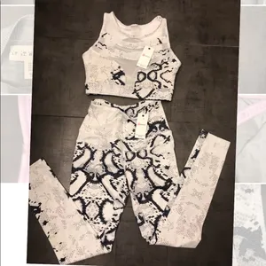 Nwt La Society Yoga Snake Print Padded Set : Leggings And Top S thumbnail 5