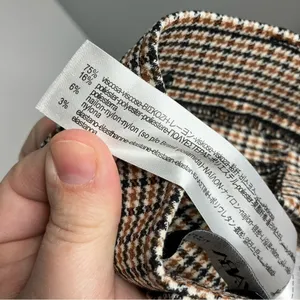 Zara plaid houndstooth pattern skinny‎ pants size medium thumbnail 7