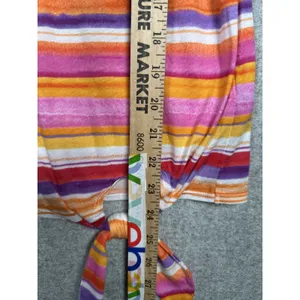 Lauren Ralph Lauren Small Womens Top Striped Southwest Tie Boho‎ Cap Sleeve thumbnail 4