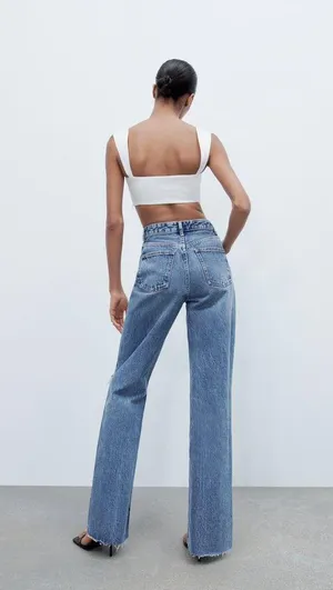 Wide-Leg ZARA Jeans High-Rise thumbnail 6