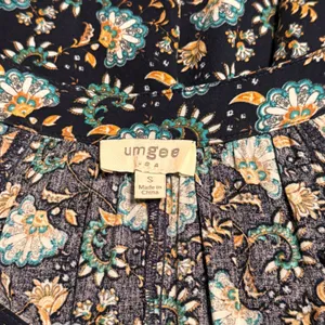 Umgee Floral Maxi Dress Boho V Neck‎ Long Sleeve Print Women Size Small thumbnail 4